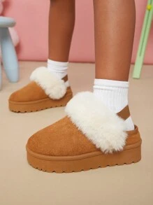 Mini mi 畅销儿童栗色后带厚底拖鞋 - 超级舒适，时尚复古风格，适合室内外穿着