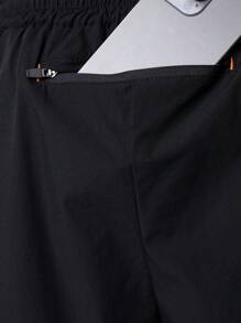 Manfinity Sport Streetwear Boyfriend Style Men's Letter Printed Drawstring Waist Sports Shorts