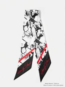Marilyn Monroe X SHEIN Women Colorblock Figure Graphic Fashion Square Scarf