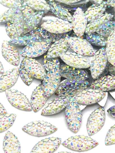 100 件 DIY 树脂钻石、全息水钻设计服装装饰，适合 DIY，适用于客厅、卧室和餐厅