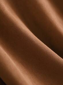 CosyJoli 大码女式休闲纯色衬衫，秋冬 - 棕色 - 查看 9