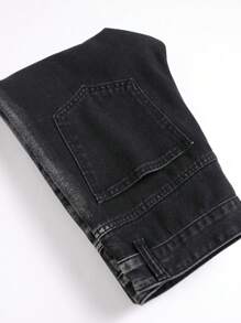 Chillumni Men's Casual Distressed Denim Jeans - Black - View 6