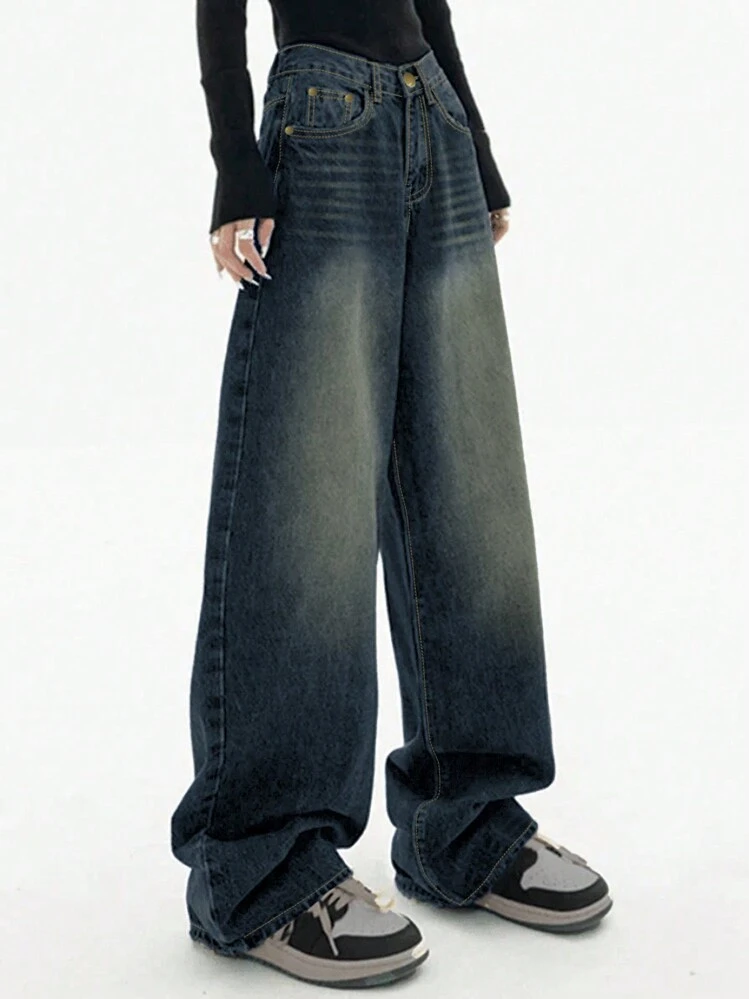 Women's Dark Color Pocket Design Jeans - Women's Spring Clothing Casual - Dark Wash - View 4