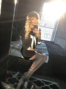 Women Elegant Black & White A-Line Long Sleeve Knee Length Bow Retro Autumn Dress