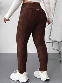 SHEIN EZwear Mallas minimalistas de uso diario para mujeres de talla grande