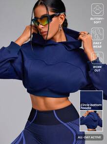 Innovista Áo nỉ thể thao dáng ngắn màu xanh dương rộng rãi kiểu Pháp, áo nỉ, bộ đồ thể thao, chạy bộ, áo nỉ ngắn, tập luyện thể dục hàng ngày, áo nỉ nữ, trang phục nữ mùa thu, áo nỉ mùa thu, cắm trại, ngoài trời, trang phục nữ mùa thu đông, quần áo nữ mùa đông, bộ đồ thể thao, áo thun, trang phục mùa thu tay dài màu xanh dương cho nữ, màu xanh nhạt mát mẻ - Màu xanh lam - Xem 4
