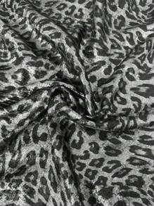 SHEIN Unity Plus Size V-Neck Leopard Print Short Sleeve Dress - Multicolor - View 5