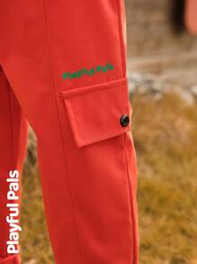 SHEIN 2 pièces Ensemble de jeune garçon mignon/vintage/décontracté avec imprimé ours, manches longues, col rond, convient pour la maison et les jeux en extérieur, printemps/automne/hiver