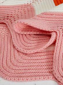 Maweii Plus Size Stylish Color Block Slim Fit Sweater Dress, Autumn/Winter - Multicolor - View 9