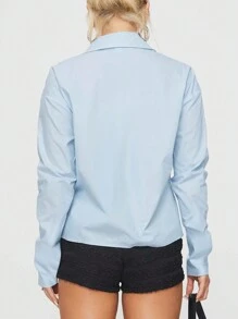 INAWLY Blouse à nouer à l'avant pour femmes, Chemise décontractée