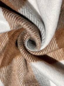 Calvaya Chaleco de moda encantador de talla grande con bolsillo, sin mangas y con botones de solapa a cuadros
