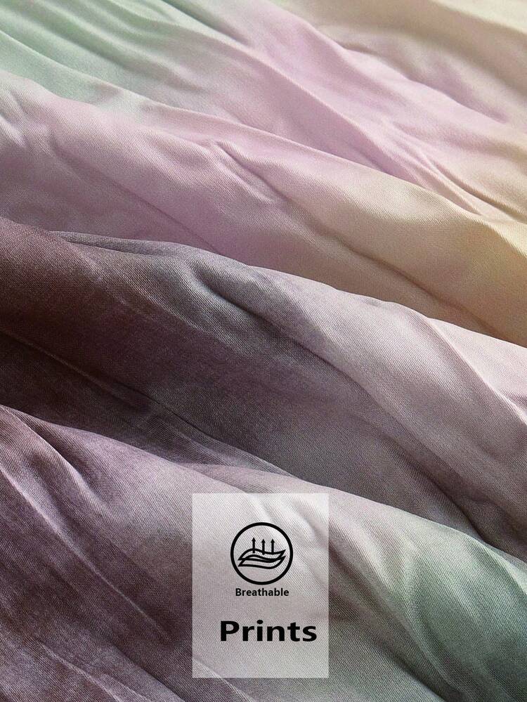 SHEIN Maija Vestido Casual Elegante de Manga Longa com Gola Redonda e Estampa Total, Médio, Outono