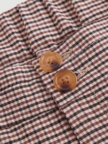 SHEIN MOD Plus Size Pleated Waist Retro Romantic Comfortable Straight Leg Plaid Wide Leg Pants - Multicolor - View 4