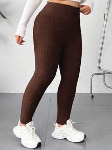 SHEIN EZwear Mallas minimalistas de uso diario para mujeres de talla grande