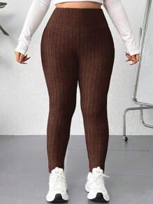 SHEIN EZwear Mallas minimalistas de uso diario para mujeres de talla grande