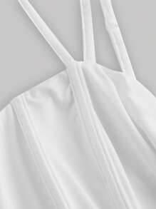 SHEIN MOD 大码露腰浪漫优雅白色连衣裙