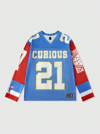 Street Life Camiseta de manga larga para hombre, camiseta deportiva, paneles de malla, estilo urbano