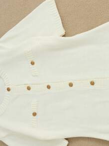 INAWLY Women's Solid Color Front Button Short Sleeve Faux Pocket Minimalist Casual Mini Dress