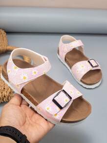1 双舒适时尚百搭耐磨女童沙滩儿童平底凉鞋 - 粉色 - 查看 1