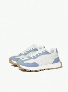 SHEIN 4 Seasons Simple Stylish Breathable Mesh Casual Unisex Kids Sneakers, Back To School Sports Shoes - Baby Blue - View 9