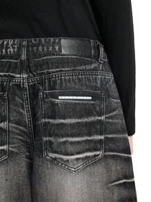 NEON BLANC 男士宽松街头风梭织阔腿牛仔裤