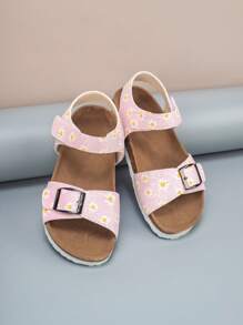 1 双舒适时尚百搭耐磨女童沙滩儿童平底凉鞋 - 粉色 - 查看 2