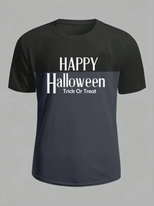 Manfinity Running 男友风男士口号印花圆领短袖运动 T 恤