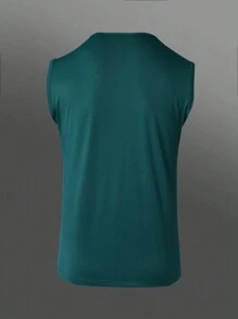 Manfinity Sport Polished Boyfriend Style Men's Casual Breathable Letter Print Sports Tank Top, Summer