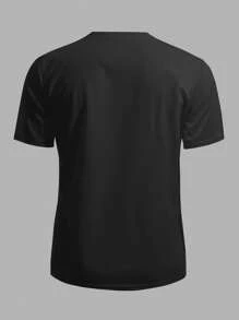 Manfinity Running 男友风男士口号印花圆领短袖运动 T 恤