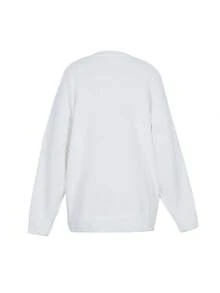 Plus Size V-Neck Studded Solid Color Sweater, Casual Autumn/Winter - White - View 3