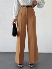 EURMUSE Pantalones De Color Liso Para Mujer - Albaricoque - Ver 1
