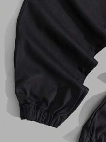 RueChic Men Cargo Pocket Smile Printed Regular Pants - Black - View 5