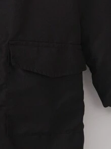 SHEIN Young Boy Casual Warm Long Hooded Parka Coat With Fur Collar, Suitable For Autumn/Winter Ski, Outerwear, Comfortable & Warm Material, Stylish Streetwear Design