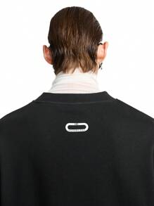 Manfinity VCAY Men's Crew Neck Long Sleeve Letter Print Sweatshirt, For Fall Winter - Black - View 5