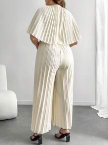 Celure Plus Size V-Neck Collared Foldover Jumpsuit With Long Sleeves