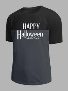 Manfinity Running 男友风男士口号印花圆领短袖运动 T 恤