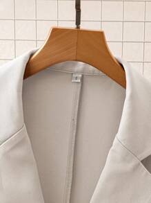 GlowEve 简约休闲翻领单排扣无袖西装背心 - 杏色 - 查看 5