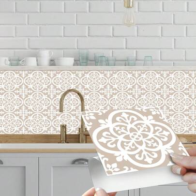 SHEIN 10 miếng dán tường họa tiết hoa tự dính cho nhà bếp, miếng dán tường trang trí cho nhà bếp, miếng dán tường cải tạo, giấy dán tường, giấy dán tường, đồ trang trí mùa xuân làm mới ngôi nhà của bạn, miếng dán trang trí Rama, giấy dán tường, đồ trang trí nhà bếp