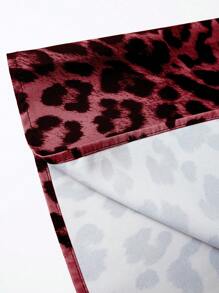 Chiquease 女士优雅豹纹印花酒红色长裙 - 酒紅色 - 查看 3