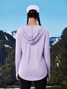 In My Nature 女款夏季戶外連帽運動運動衫 - 紫色 - 查看 2