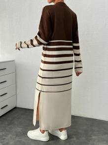 RueChic Sweater Long Dresses With Flower Detail - Multicolor - View 3