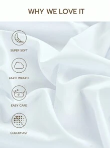 HONEYMOON Juego de ropa de cama de unicolor 2/3 piezas (2 piezas = 1 sábana bajera + 1 funda de almohada; 3 piezas = 1 sábana bajera + 2 fundas de almohada) - Funda de colchón de tela 100% poliéster, se ajusta a bolsillos de 9-12 pulgadas de profundidad, fundas de almohada sin rellenos, suave y transpirable, resistente al encogimiento, lavable a máquina - Tamaños T F Q K adecuados para el hogar y el dormitorio, esencial para la vuelta a la escuela, certificado Oeko-Tex, blanco - Blanco - Ver 5