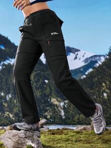 In My Nature In My Nature Women's Casual Outdoor Sports Waterproof Lined Warm Thermal Lined Hiking Pants With Zipper Pockets