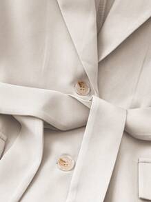 GlowEve 简约休闲翻领单排扣无袖西装背心 - 杏色 - 查看 4