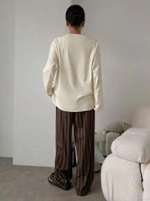 DAZY Winter Microfiber Fabric Simple Loungewear Set Pajama, Fall Clothes - White - View 2