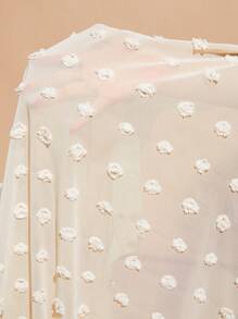 SHEIN CURVE+ Plus Size Sheer Floral Textured Long Blouse Versatile & Elegant