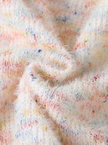 SHEIN Conjunto de suéter com estampa de coração e saia em camadas de malha para bebê menina