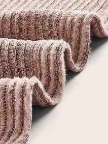 Slaydiva 2pcs V-Neck Midi Knit Dress And Long Cardigan Set - Beige - Apricot - View 5