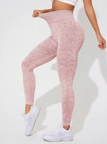 Easithlete 女式纯色高腰紧身运动紧身裤瑜伽裤 - 彩色 - 查看 2
