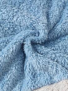 SHEIN Bộ đồ dài tay lót nhiệt thiết kế hình chú gấu dễ thương cho bé trai, mùa thu đông - Màu xanh nhạt - Xem 6